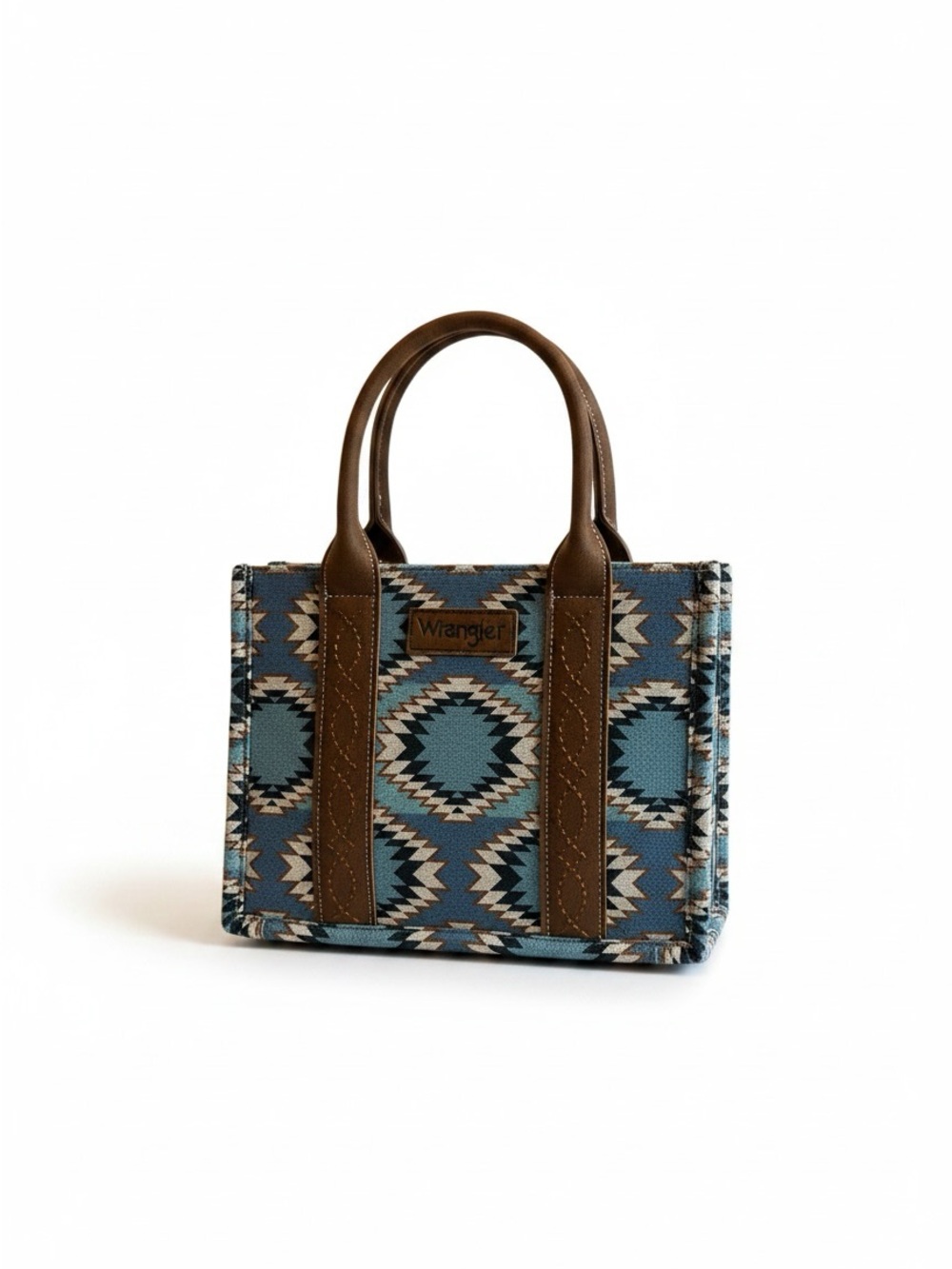 NWT Wrangler Montana West Aztec Mini Crossbody Tote Bag Woven Blue